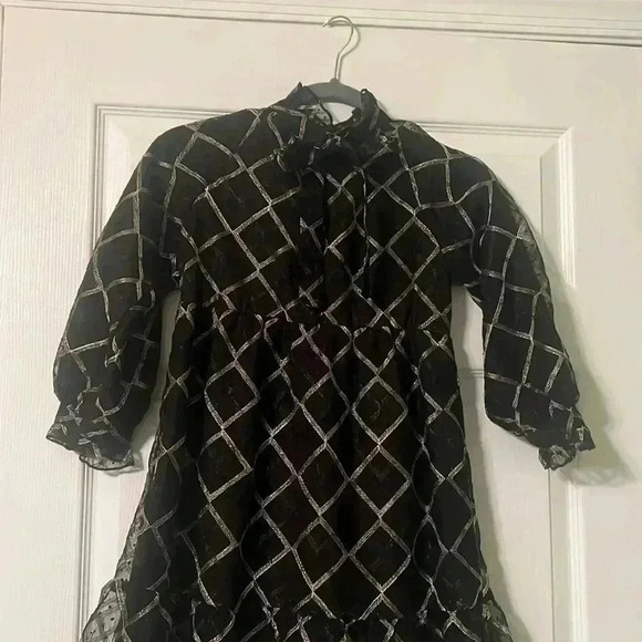 NWT To-La -Roo Girls Black and Gold Dress Size 7 - Picture 3 of 5